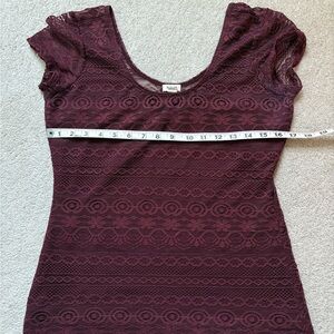 Lace Burgundy Top by Garage - Med